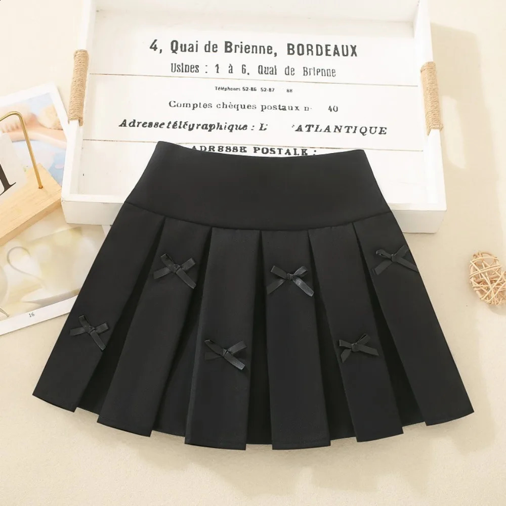 4918 Girls Solid Color Pleated Skirt Autumn Little Girls Skirt Korean Childrens College Style Skirt 250206