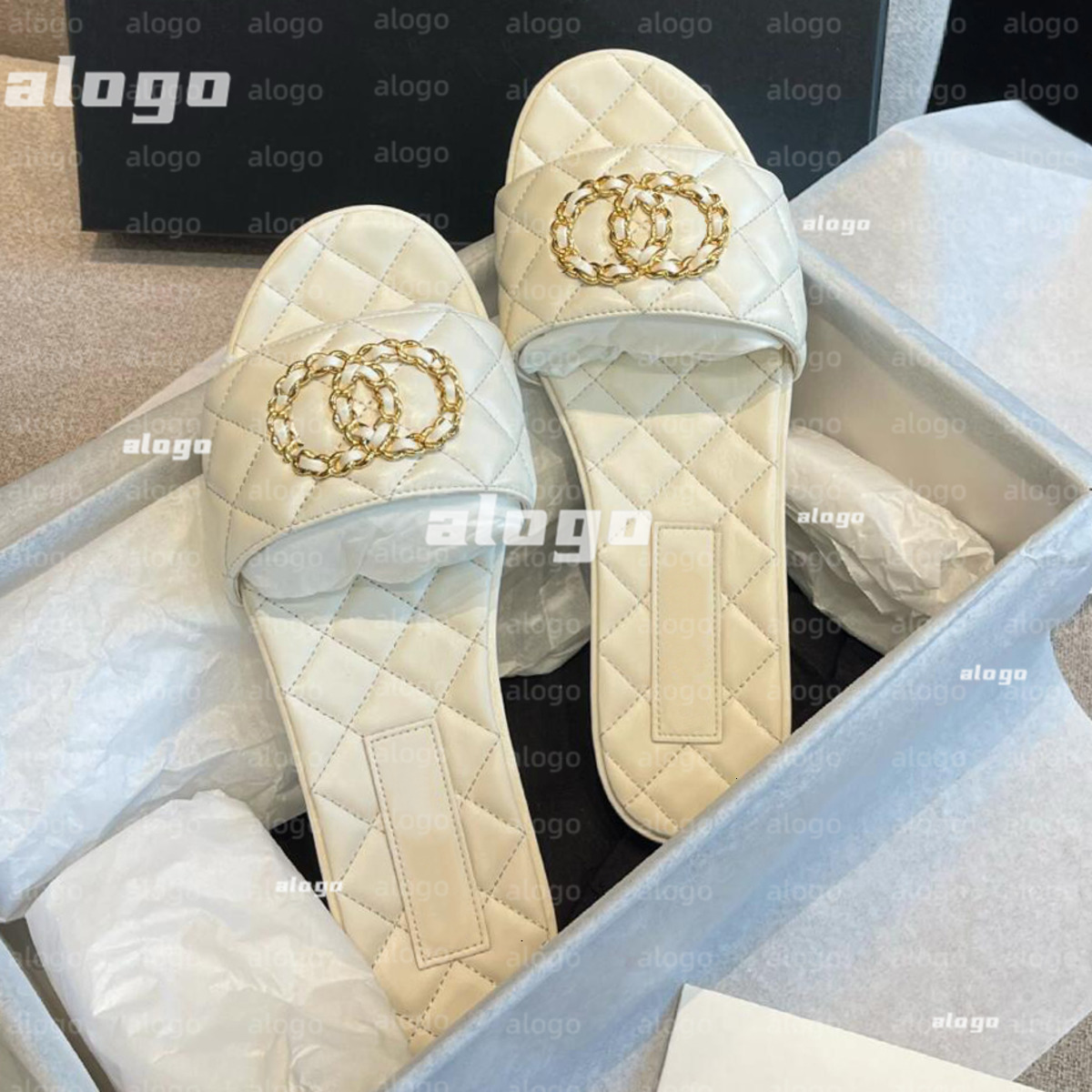 designer sandal slipper women slide top summer leather flat heels casual sexy chanellies temperament high quality 35 42 11