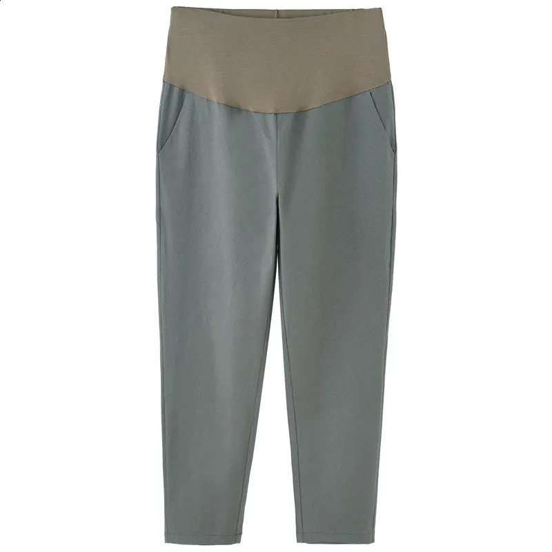 Maternity Women Trousers Pants Spring Straight Leisure Abdomen Pants in Nine Minutes Pants Summer Pregnant Women Belly Support 250206