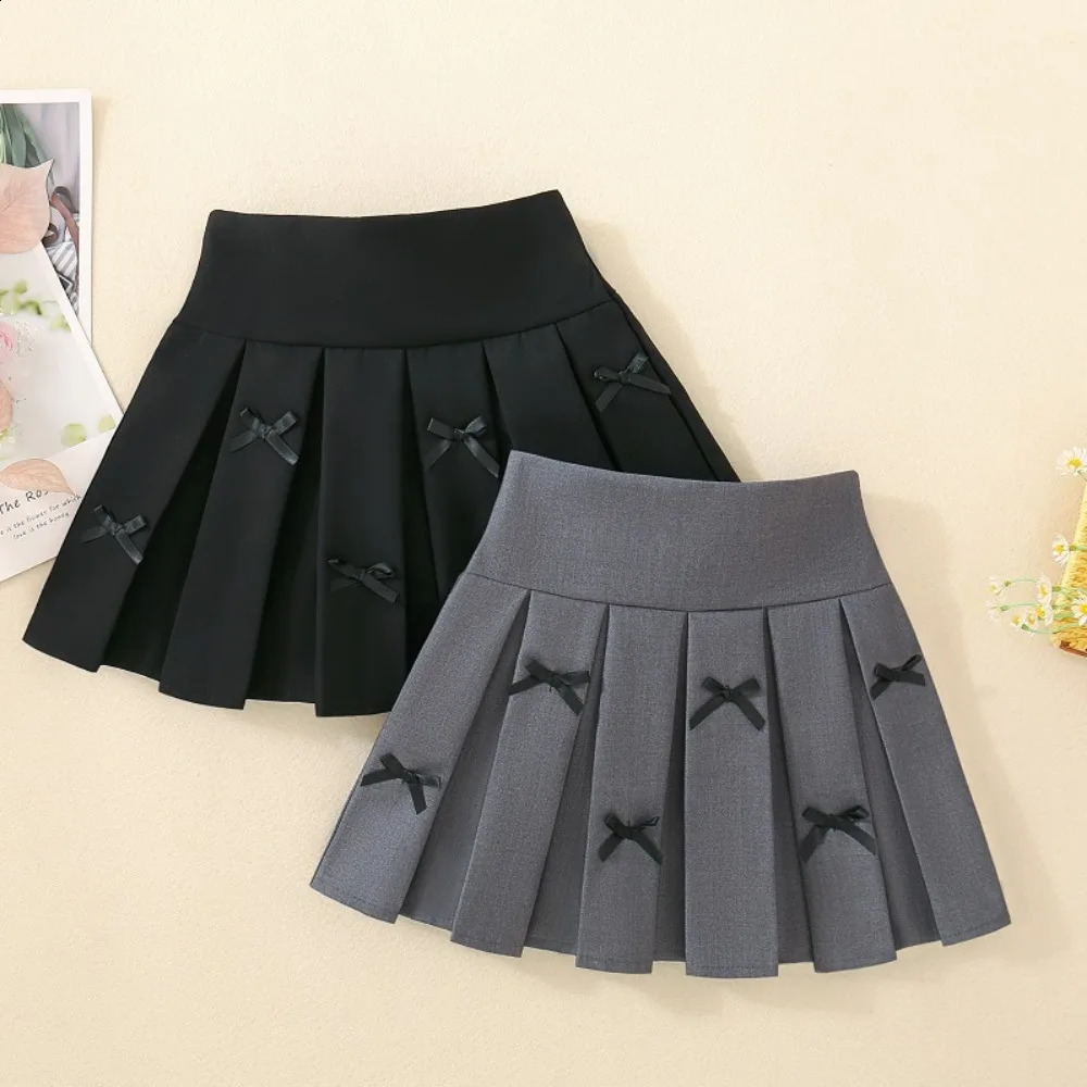 4918 Girls Solid Color Pleated Skirt Autumn Little Girls Skirt Korean Childrens College Style Skirt 250206