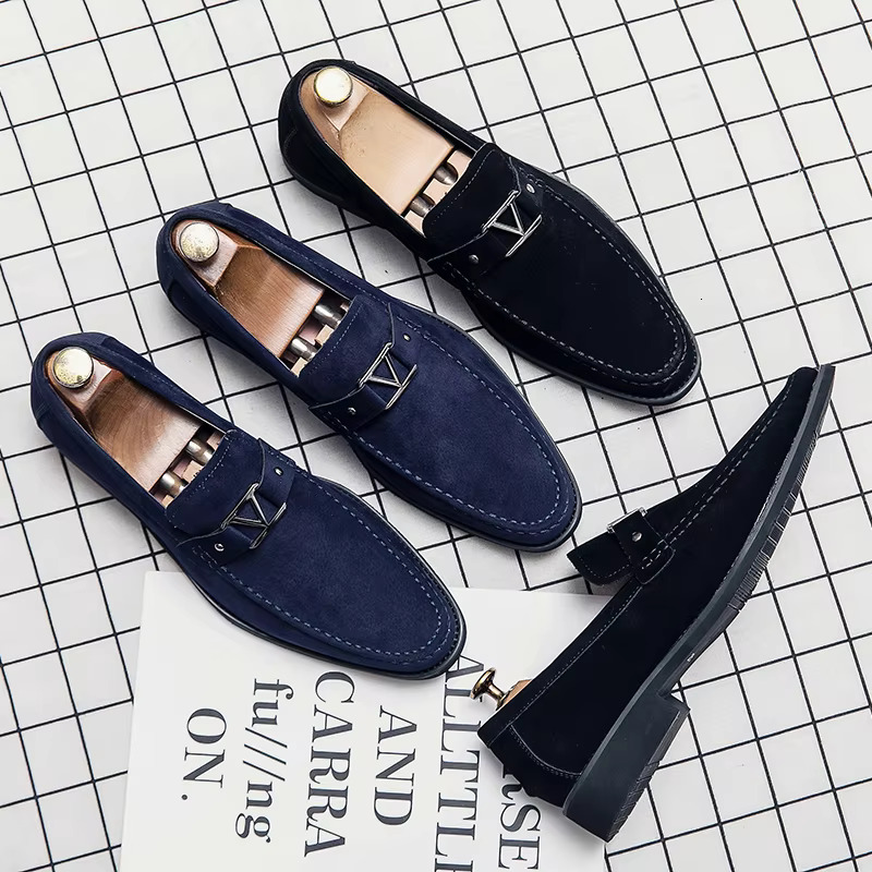 Hot Men's Suede Party Leather Fashion Business Loafers Man Banquet Summer Dress Shoes Casual Plus Size 38-48