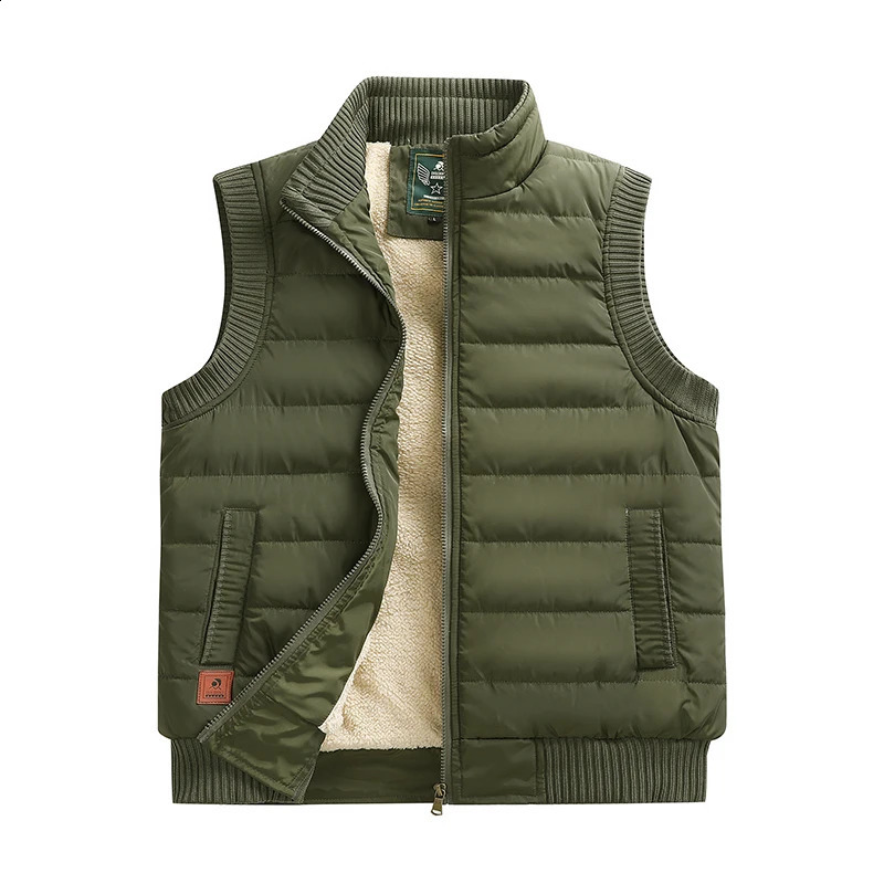 Winter Mens Vest Fleece Lightweight Padded Thickening Vests Sleeveless Jackets Warm Coat Waistcoat Plus Size 6xl Outdoor 250206
