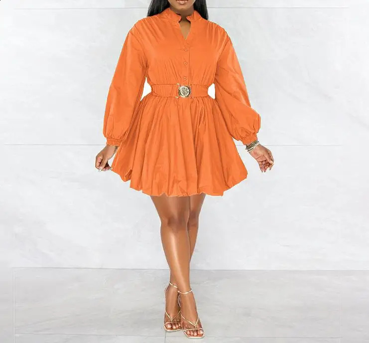 Elegant shirt Dresses for Women Long Sleeve Waistband Short Skirts Autumn Winter Spring Fashion Casual Female Party Dress 250206