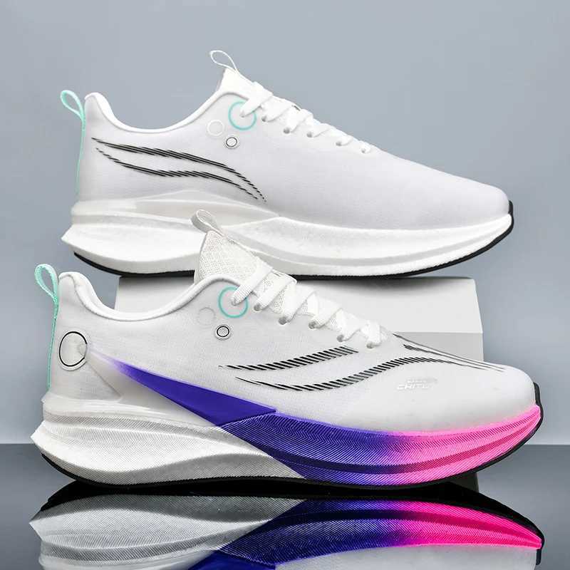 Speciality Carbon Plate Sports Running Shoes Marathon Air Cushion Men Breathable Lightweight Women Comfortable Nonskid SneakersC250206
