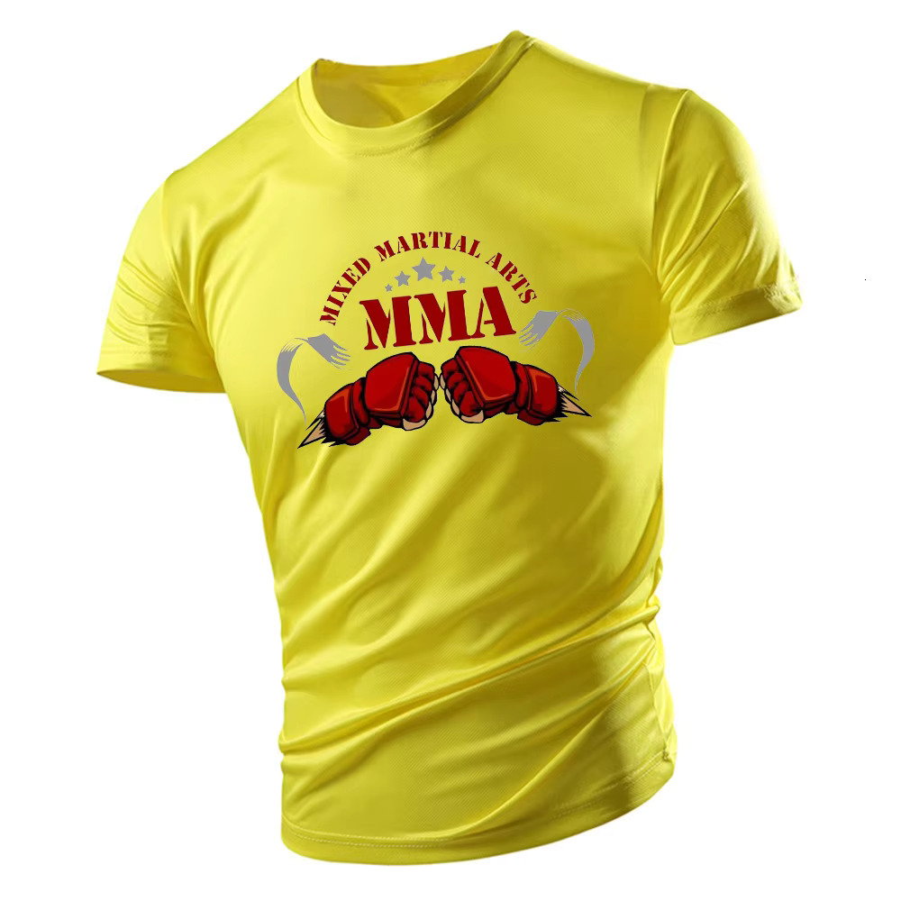 Summer Harajuku Sports Undershirt T-shirt Tops Boxing Print Quick Drying Adult clothing Mens crew neck Loose T-shirt Gym tops