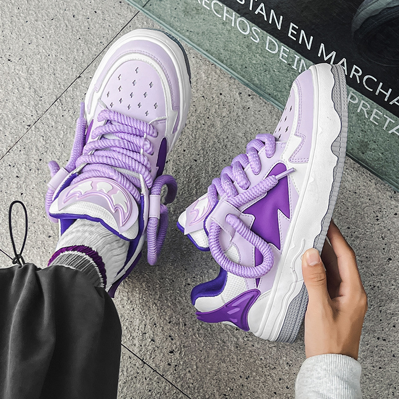 Men Women Casual Shoes Fashion Color Design Versatile Couple Style Triple White Purple Free shipping