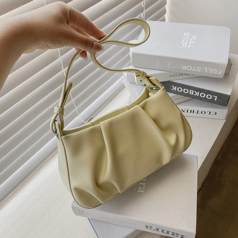 Women's Pleated Cloud Bag - Portable Summer Shoulder Tote with Trendy Design