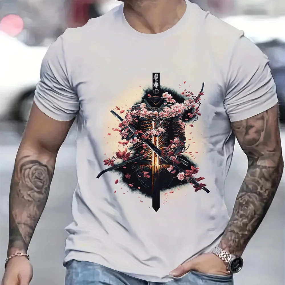 Japan Samurai 3D Print T-Shirts Men Women Fashion Round Neck Short Sleeve T Shirt Oversized Harajuku Y2k Tees Tops Kids Clothing 250206