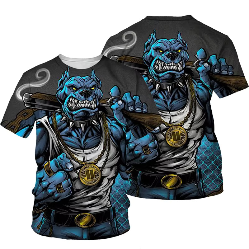 Summer Animal Boxing Dogs 3D Print T-Shirts Men Women Casual Fashion Streetwear O-Neck Oversized T Shirt Kids Tees Tops Clothing