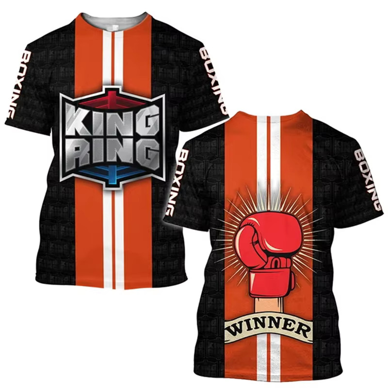 Boxing Training T-shirt Tough Guy Boxer Graphic T Shirt for Men Clothing Quick Dry Tshirt Unisex Gym Fitness Sports Short Sleeve