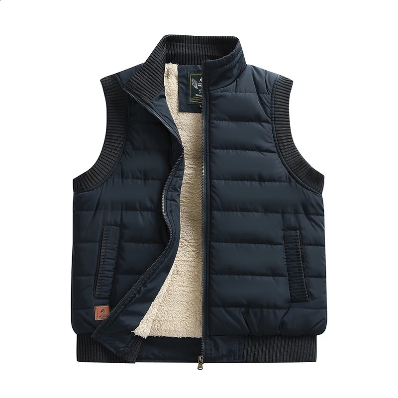Winter Mens Vest Fleece Lightweight Padded Thickening Vests Sleeveless Jackets Warm Coat Waistcoat Plus Size 6xl Outdoor 250206