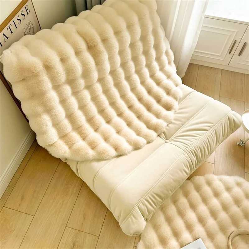 60/100cm White Fluffy Rug Round Carpet Super Soft Faux Fur Area Rugs for Bedroom Floor Shaggy Plush Carpet Bed Room Bedside Rugs Z250206