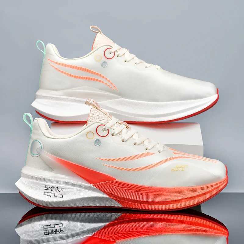 Speciality Carbon Plate Sports Running Shoes Marathon Air Cushion Men Breathable Lightweight Women Comfortable Nonskid SneakersC250206