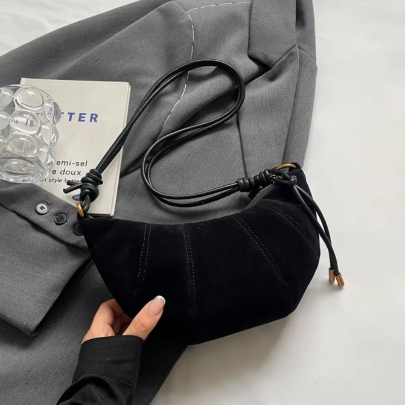 Veet Material Zipper High Quality Shoulder Solid Color Simple Fashionable Crossbody Bag Soft Western Style Handbag PU Cartoon