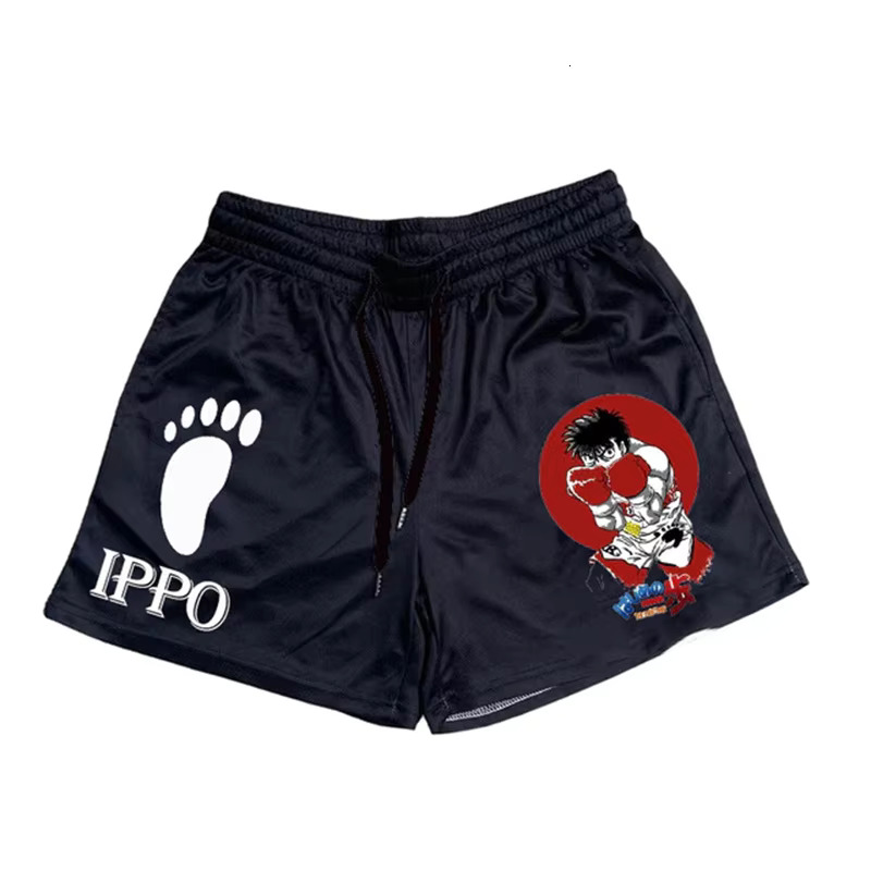 Hajime no Ippo Anime Shorts Men Makunouchi Manga Print Gym Shorts Quick Dry Mesh Short Pants Cosplay Fitness Baggy Boxing Shorts