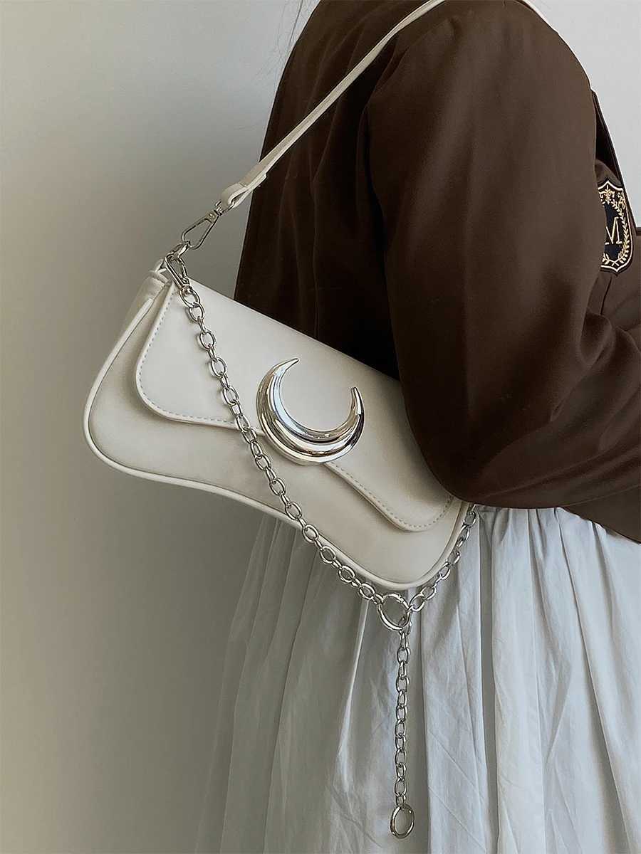 Fashion Design Wens Underarm Bag Moon Locking Buckle Fem Shoder Bag PU Leather Ladies Crossbody Bags Purse Handbags Z250318