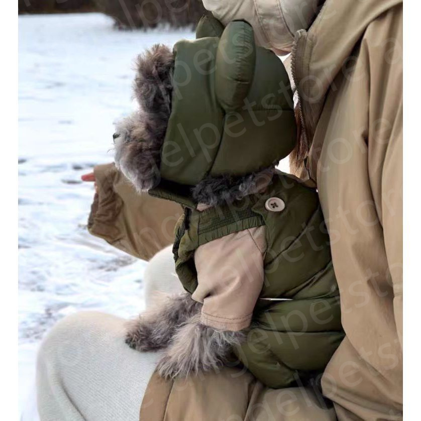 Pet cotton coat one-piece four legged hat dog cat winter outfit pet dog cooling vests pullover cotton outdoor wear