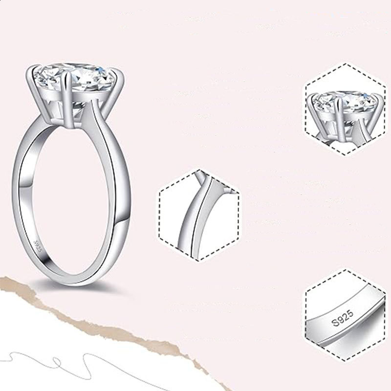 Solid silver S925 Zhou Family Four Claw Classic Style 3-carat Hot Selling Simple GRA Diamond Ring