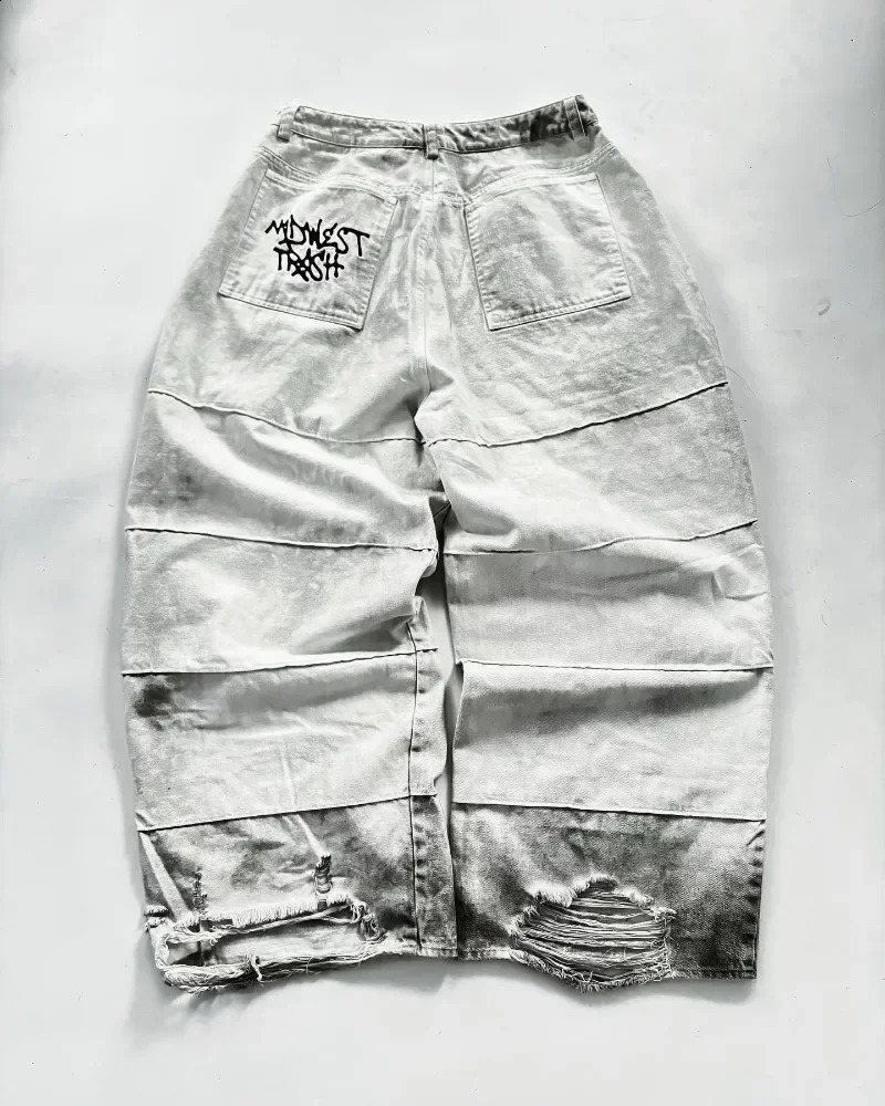 Y2K Baggy Jeans vintage American washed ripped high quality jeans streetwear Goth men women Hip Hop punk Casual wide leg Jeans 250206