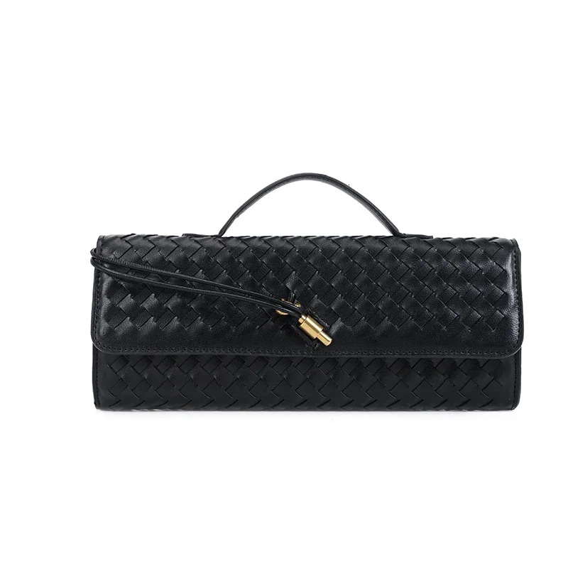 Pu Leather Single Shoulder Evening Party Handbag Crossbody Bag New Hand-Woven Soft Handbags For Women Gender Neutral