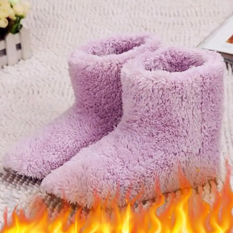 Winter USB Electric Heating Shoes for Women Men Comfortable Plush Foot Warmer Boots warm Heated Shoes Slipper Indoor Outdoor 250120
