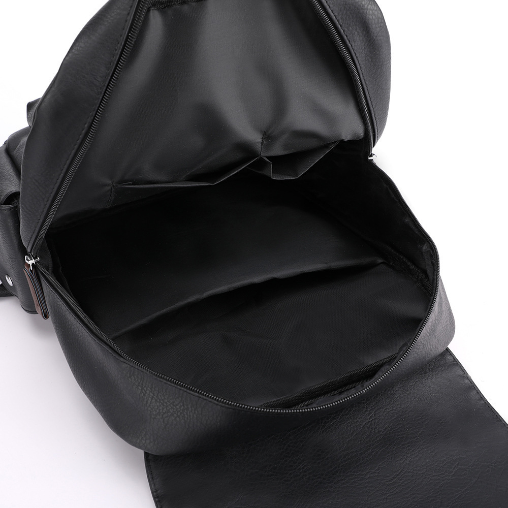 Bag Large Capacity For Men's Korean Travel Computer Backpack, Fashionable And Trendy Soft Leather Business Backpack