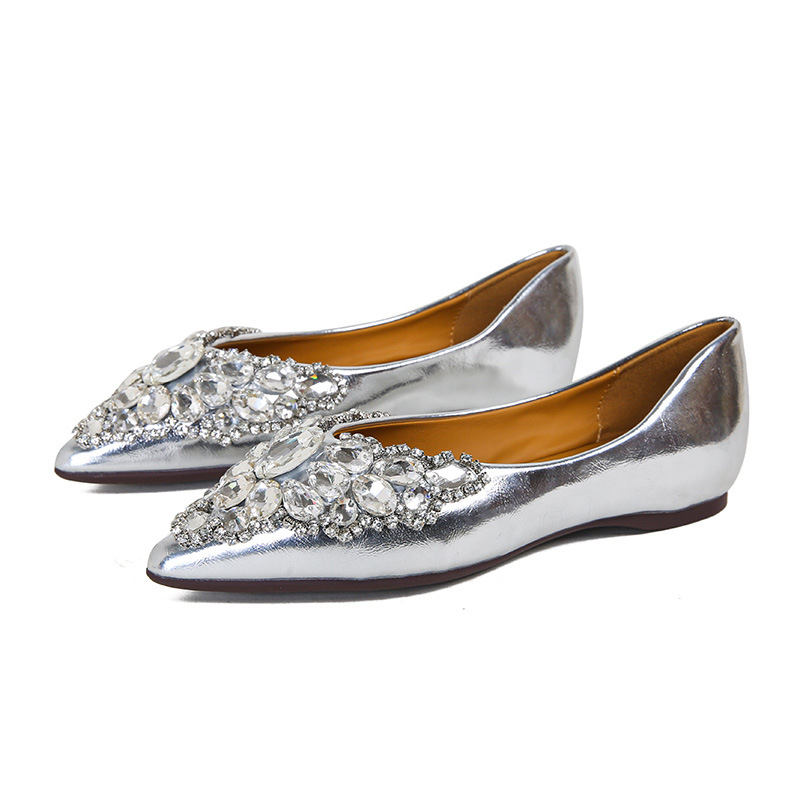 Pointy flat with skirt ballet shoes women 2025 new spring and summer senior sense temperament big size girl shoes 43