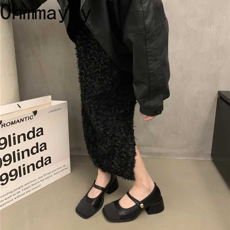 Designer Square Toe Women Mary Jane Shoes Fashion Shallow Mix Colors 2025 Spring Square Heels Party Dress ShoesC250117