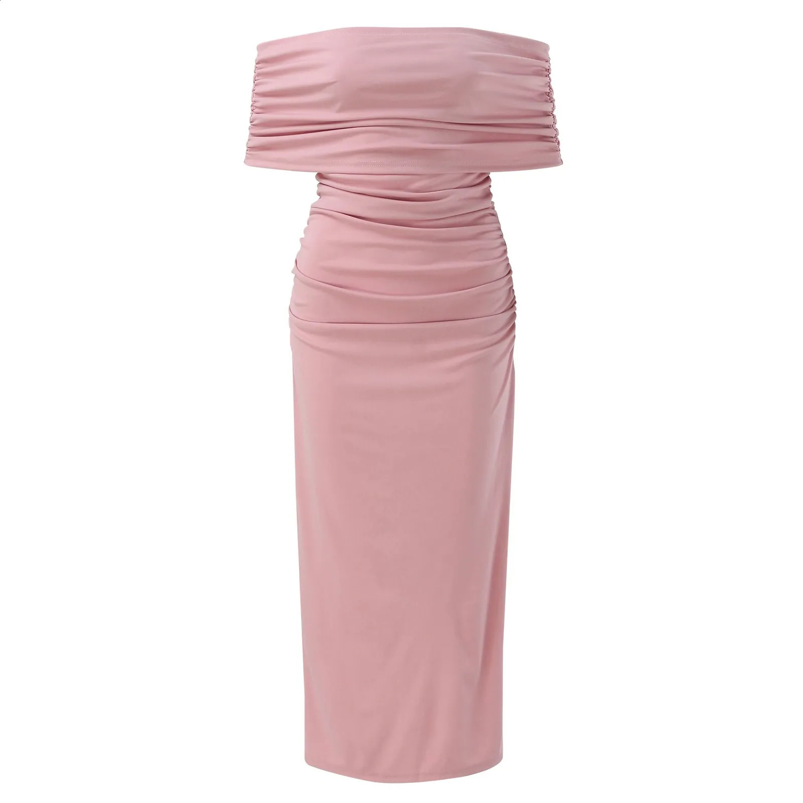 Midi Dresses Girl Style Offshoulder Low Breast Split Strap Slimming Dress Long Skirt Vestidos De Fiesta 250206