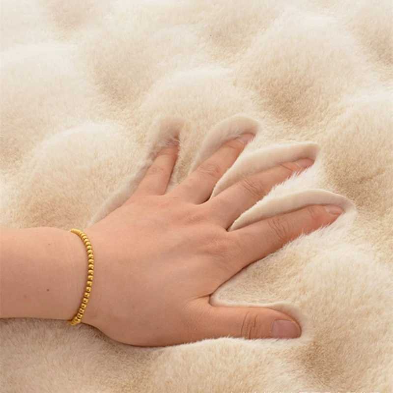 60/100cm White Fluffy Rug Round Carpet Super Soft Faux Fur Area Rugs for Bedroom Floor Shaggy Plush Carpet Bed Room Bedside Rugs Z250206