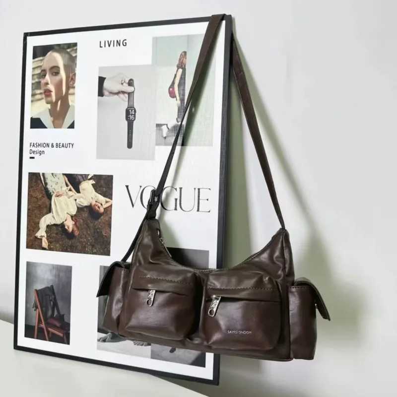Mitpockets Korean Brand Handbags Letter Printed Fi Shoder Bags Two Si Classic Crossbody Bags Casual Bags For Wen Z250206