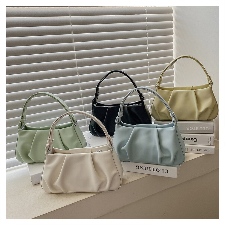 Women's Pleated Cloud Bag - Portable Summer Shoulder Tote with Trendy Design
