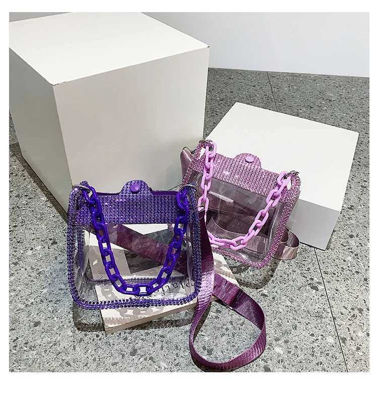 Clear Bag for Wen PVC Transparent Clear Shoder Crossbody Bag Chain Purse Handbags Stadium Approved Sahel Bag Gift Y250205