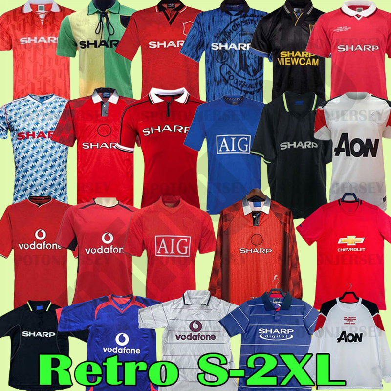 Soccer jersey Retro football Giggs SCHOLES Beckham CANTONA Solskjaer KEANE NISTELROOY KEANE ROBSON Rooney Solskjaer cristiano ronaldo vintage goalkeeper jersey