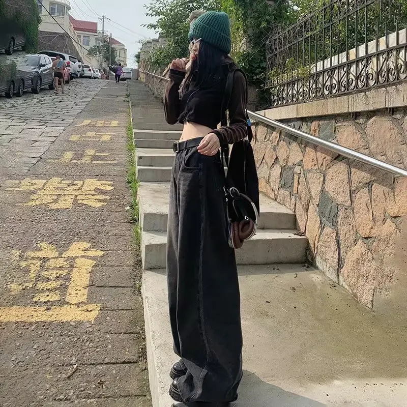Wide Leg Jean Korean Fashion Harajuku Baggy Denim Trousers Oversized Streetwear Vintage Spring and Autumn Casual Pants 250121