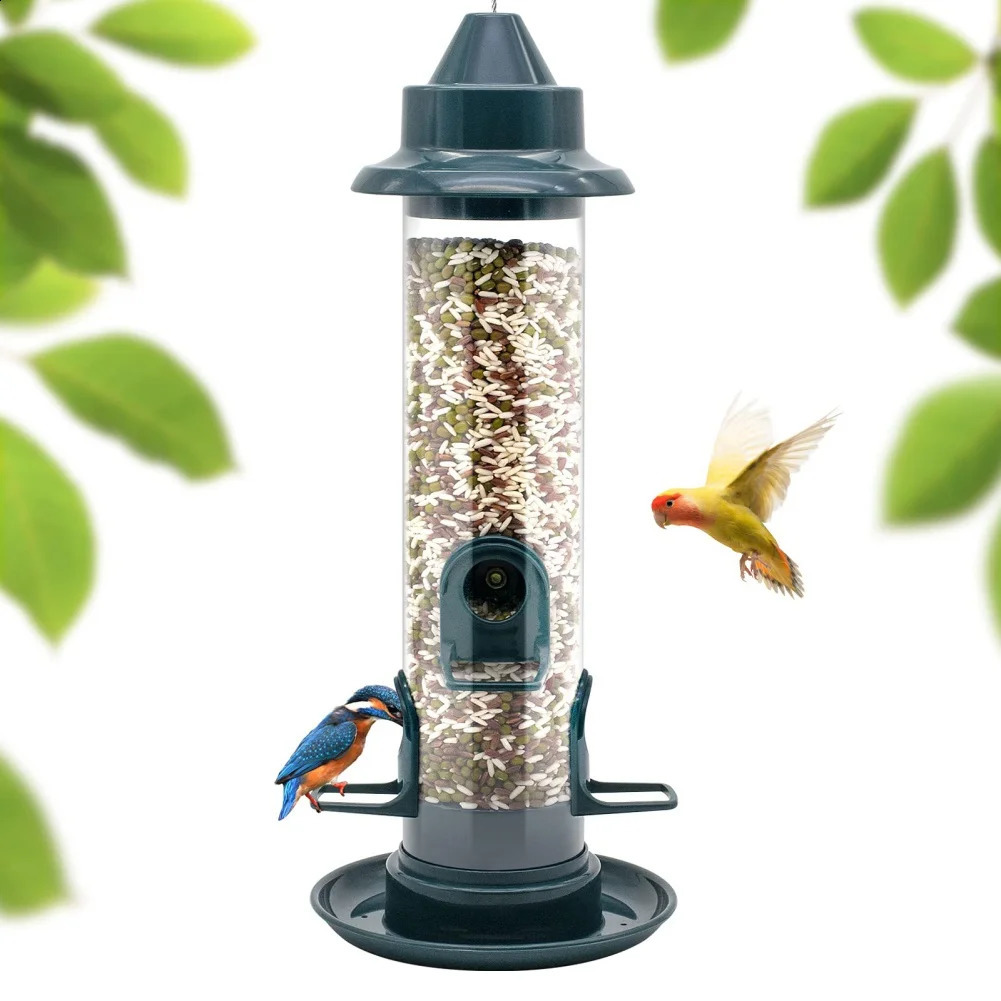 Hanging Wild Bird Feeder Outdoor Pet Food Dispenser Multiple Holes Bird Feeder Automatic Foot Feeding Tool for Flying Animals 250121