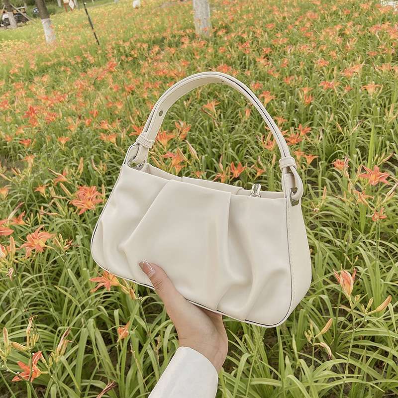 Women's Pleated Cloud Bag - Portable Summer Shoulder Tote with Trendy Design