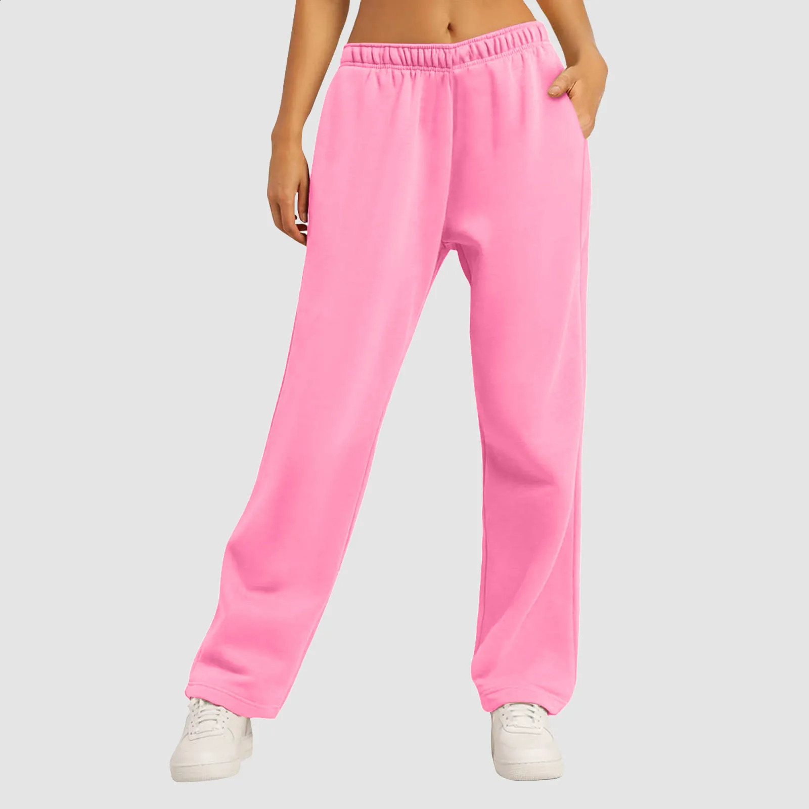 Womens Fleece Lined Sweatpants Wide Straight Leg Pants Bottom Sweatpants Joggers Pants Workout High Waisted Yoga Pants With 250121