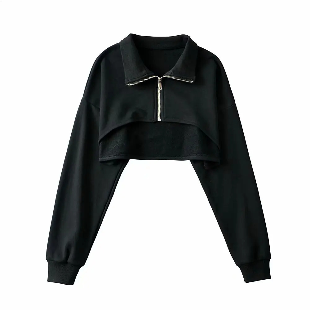 Korean fashion sweatshirts sexy long sleeve top cropped zip up hoodie women vintage sweatshirt cute crop hoodie women streetwear 250206