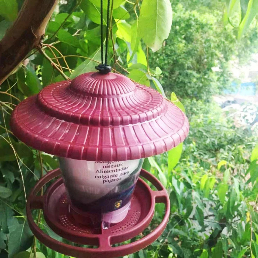 Hanging Wild Bird Feeder Outdoor Pet Food Dispenser Multiple Holes Bird Feeder Automatic Foot Feeding Tool for Flying Animals 250121