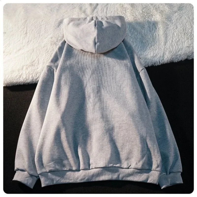 American Street BF Wind Butterfly Hooded Sweater Y2k Hoodie Zip Fashion Retro Thick Loose Cardigan Couple Coats Top 250117