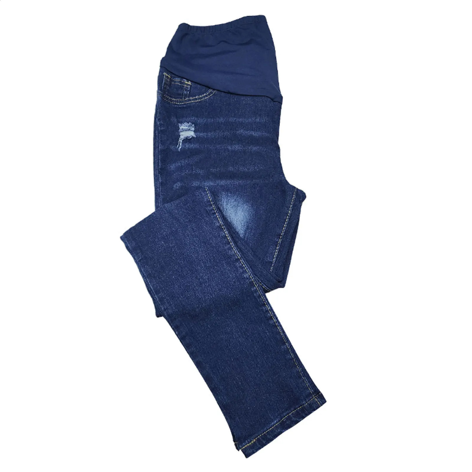 Maternity Fashion Casual Jeans High Waist Support Belly Hip Lifting Elastic Denim Pants for Daily Work Loungewear Streetwear 250206