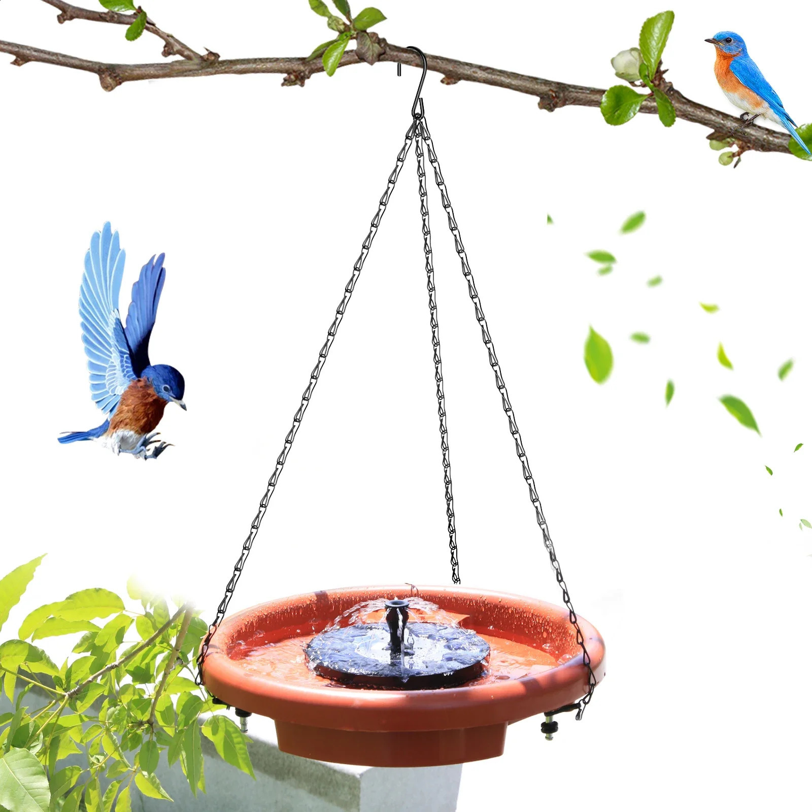 Hanging Bird Feeder Garden with Hook Chain Outdoor Drinking Bird Feeder Tray Platform Hanging Bird Bathtub Bird Raising Tool 250121
