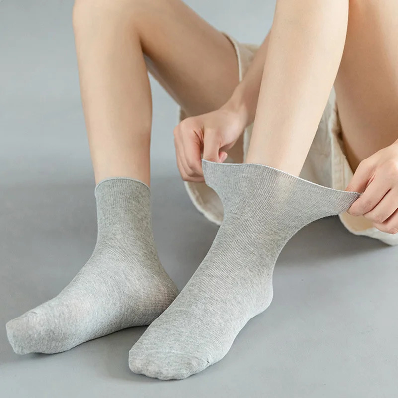 5 Pairs/pack Plus Size Prevent Varicose Veins Socks Women Diabetics Patients Cotton Loose Mouth Sock Men Women Comfortable Meias 250121
