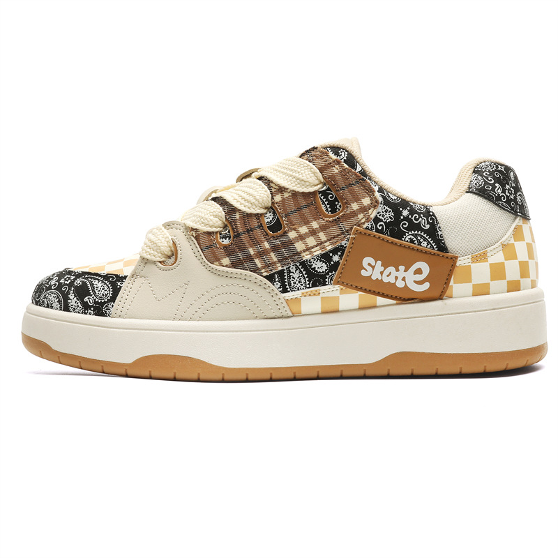 Men Women Casual Shoes Couple Style Fashion Versatile Youth Skateboard Shoes Triple Beige Free shipping