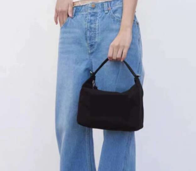 Korean Niche Denim Single Shoulder Crossbody Bag, Patchwork Striped Handbag, New Versatile And Minimalist Women's Bag