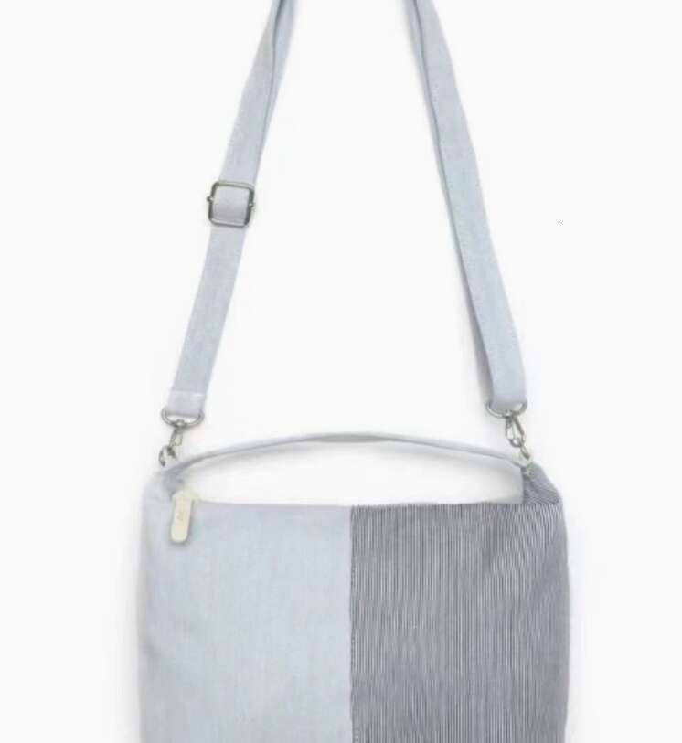 Korean Niche Denim Single Shoulder Crossbody Bag, Patchwork Striped Handbag, New Versatile And Minimalist Women's Bag