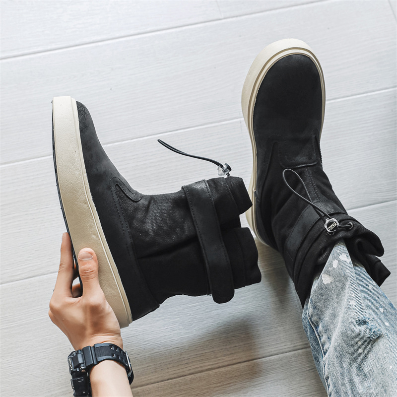 Men Casual Shoes Fashion Thick hot Sole High-top Simple Style NEW hot Triple Black Beige Free shipping