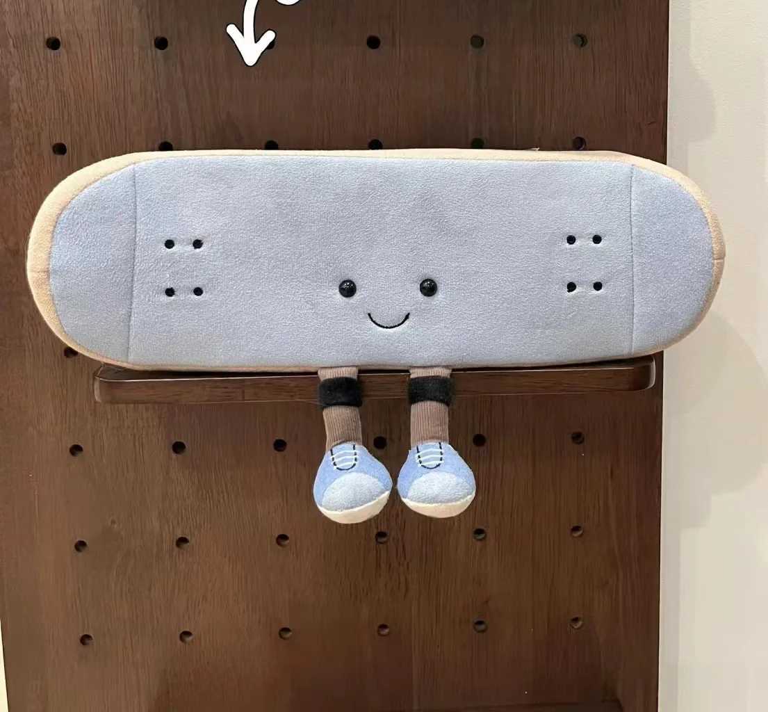 Jelly Cat Fun Sports Skateboard Toy Sofa Bedroom Plush Decorative Doll As A Surprise Holiday Gifts For Friends Y250205