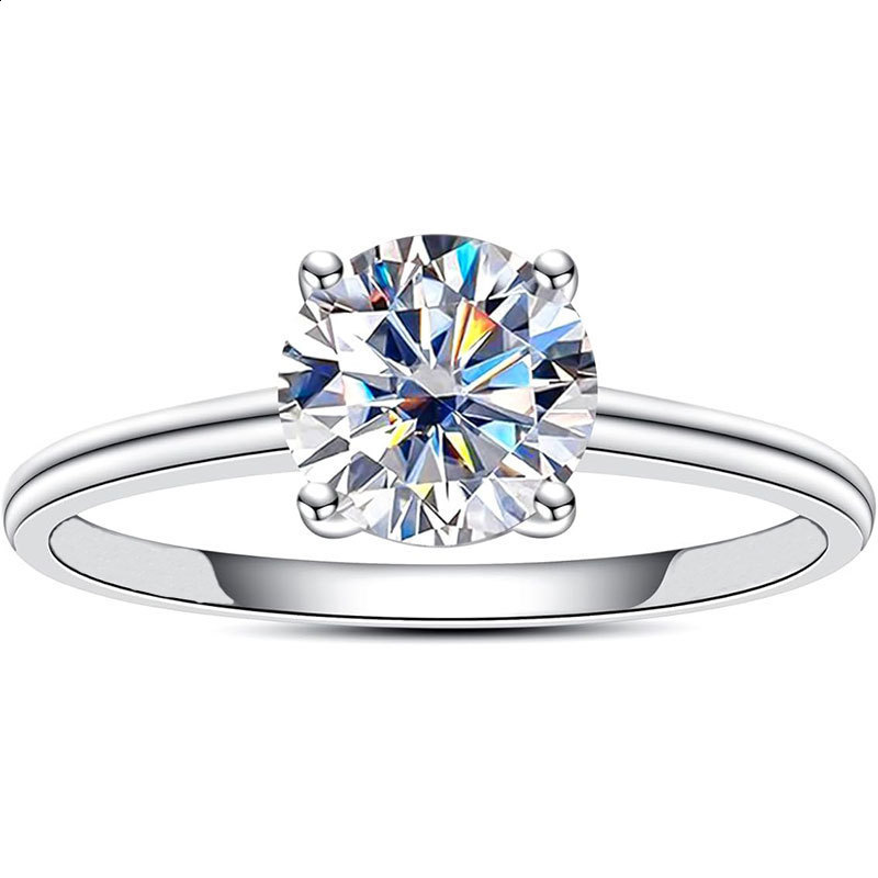 Solid silver S925 Zhou Family Four Claw Classic Style 3-carat Hot Selling Simple GRA Diamond Ring